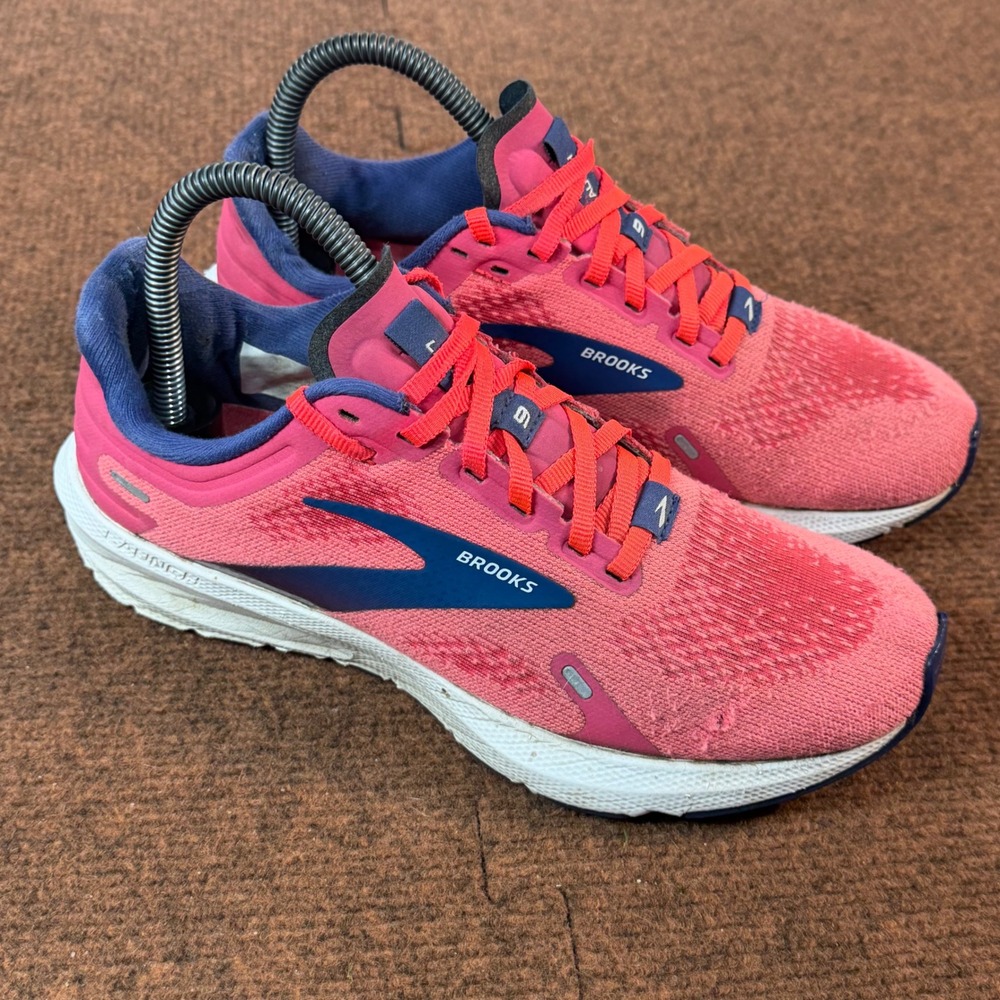 Brooks Launch 9 Womens Running Shoes Pink Blue Mesh Athletic Sneakers Size 6.5